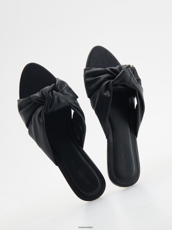 Reserved Women Imitation Leather Slippers P6H08T975 Shoes Black