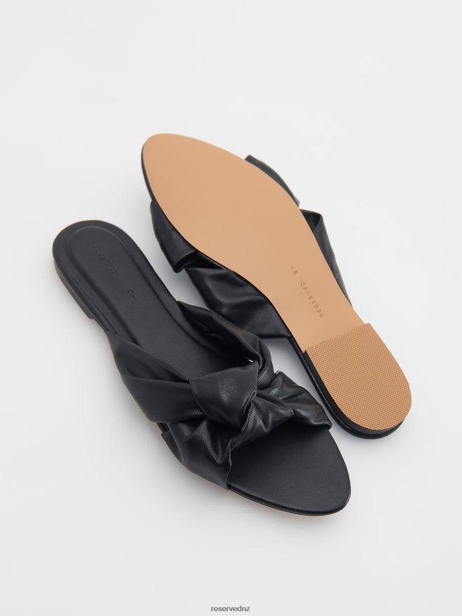 Reserved Women Imitation Leather Slippers P6H08T975 Shoes Black