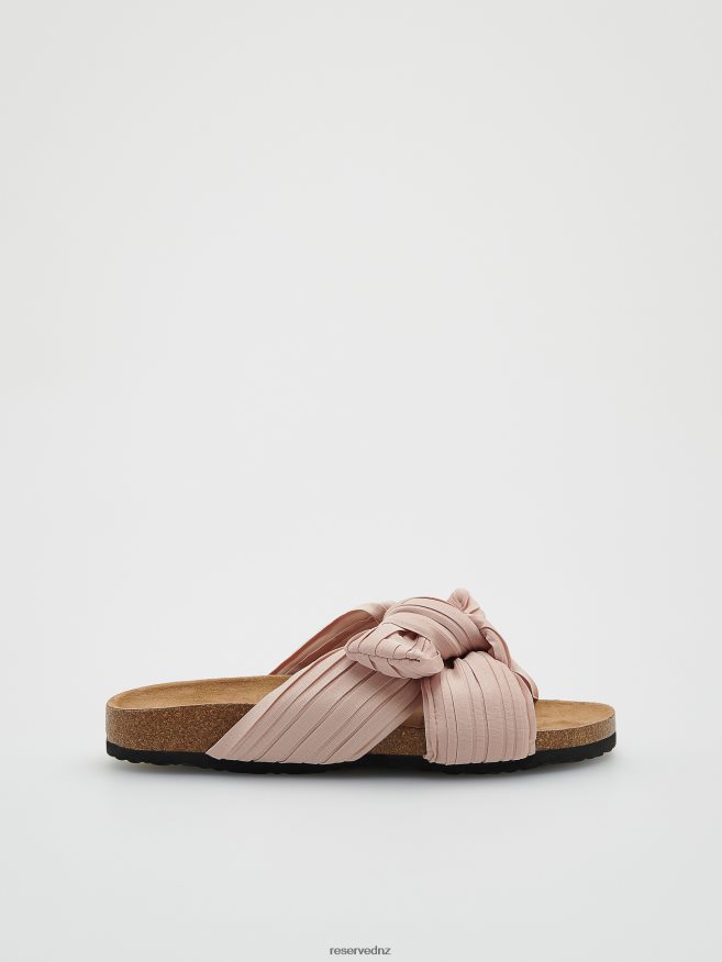 Reserved Women Sliders With Bow Detail P6H08T969 Shoes Mauve