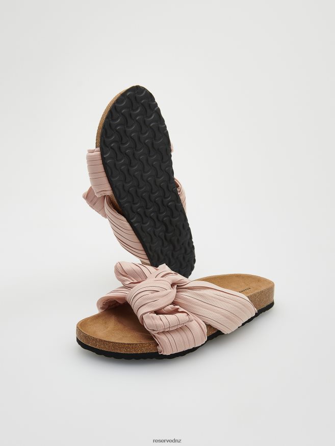 Reserved Women Sliders With Bow Detail P6H08T969 Shoes Mauve