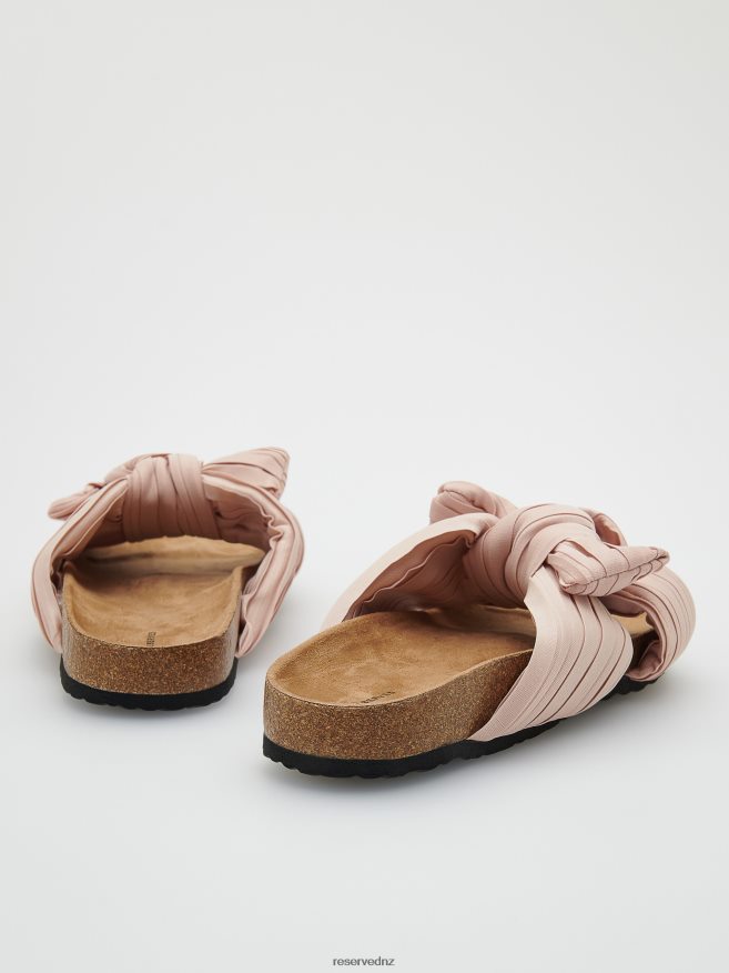 Reserved Women Sliders With Bow Detail P6H08T969 Shoes Mauve