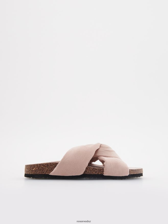 Reserved Women Sliders With Tie Detail P6H08T962 Shoes Dusty Rose
