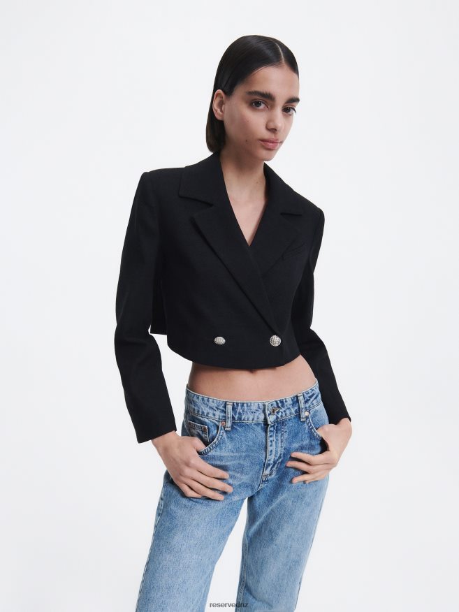 Reserved Women Cropped Blazer P6H08T258 Apparel Black