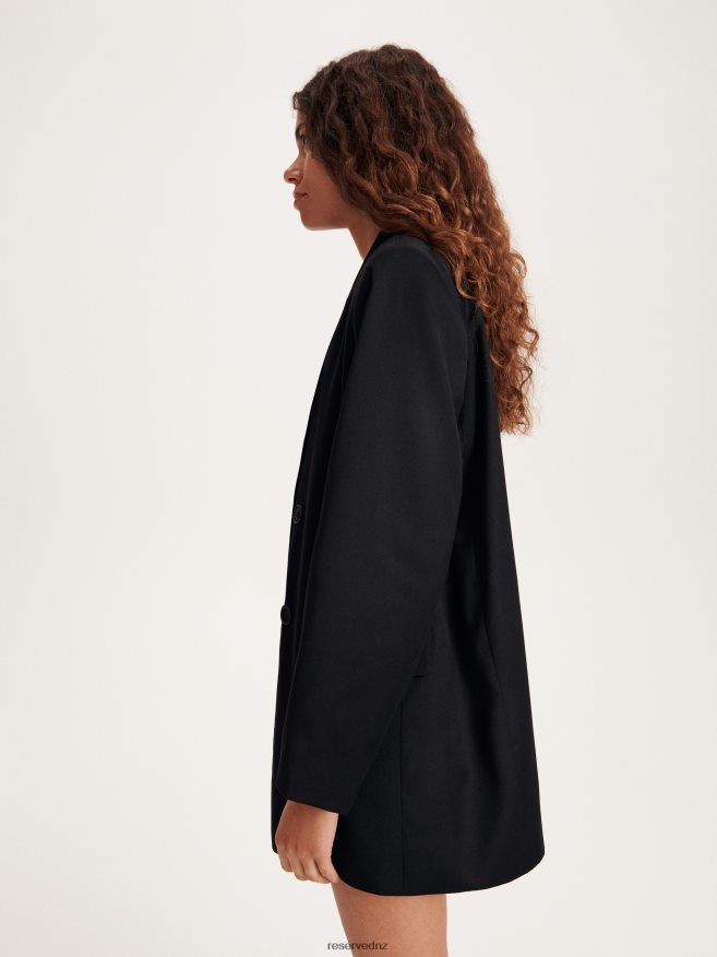 Reserved Women Double-Breasted Jacket P6H08T248 Apparel Black