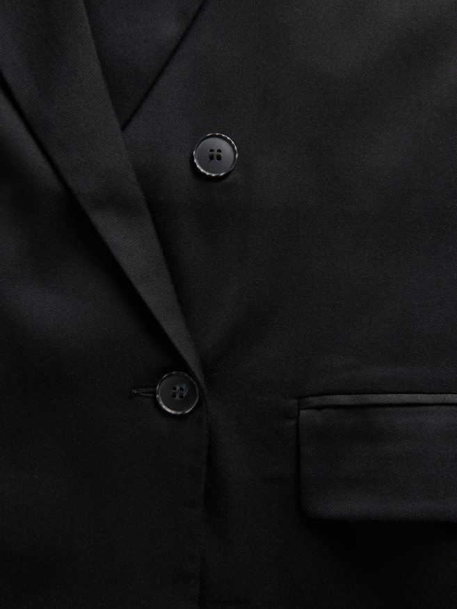 Reserved Women Double-Breasted Jacket P6H08T248 Apparel Black