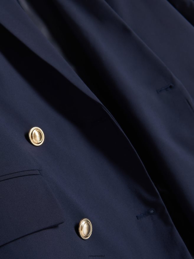 Reserved Women Double-Breasted Jacket P6H08T257 Apparel Navy