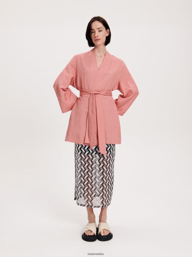 Reserved Women Linen Rich Kimono P6H08T269 Apparel Dusty Rose