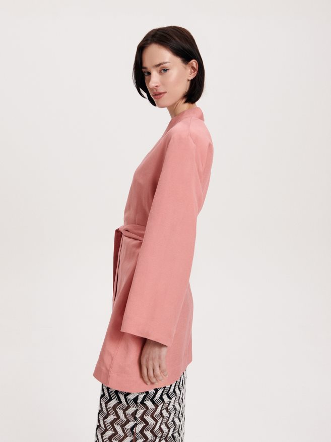 Reserved Women Linen Rich Kimono P6H08T269 Apparel Dusty Rose