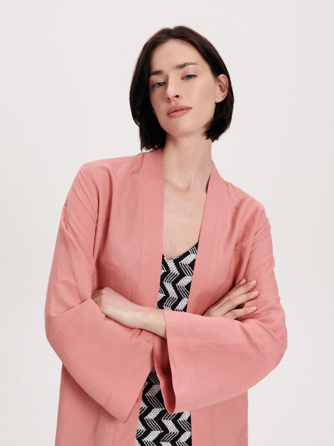 Reserved Women Linen Rich Kimono P6H08T269 Apparel Dusty Rose