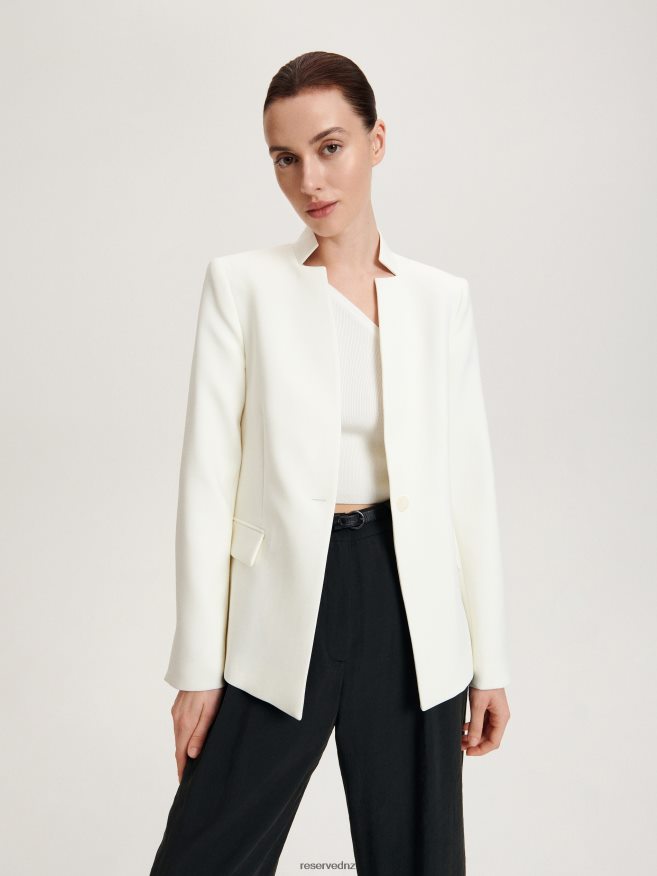 Reserved Women Plain Blazer P6H08T264 Apparel Cream