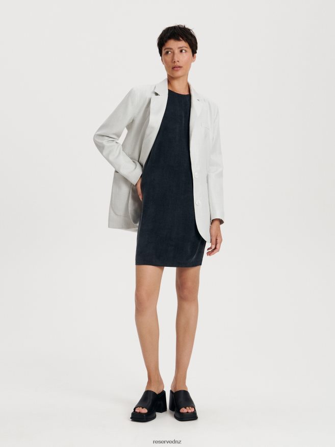 Reserved Women Single-Breasted Blazer P6H08T247 Apparel Pale Blue