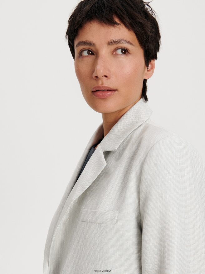 Reserved Women Single-Breasted Blazer P6H08T247 Apparel Pale Blue