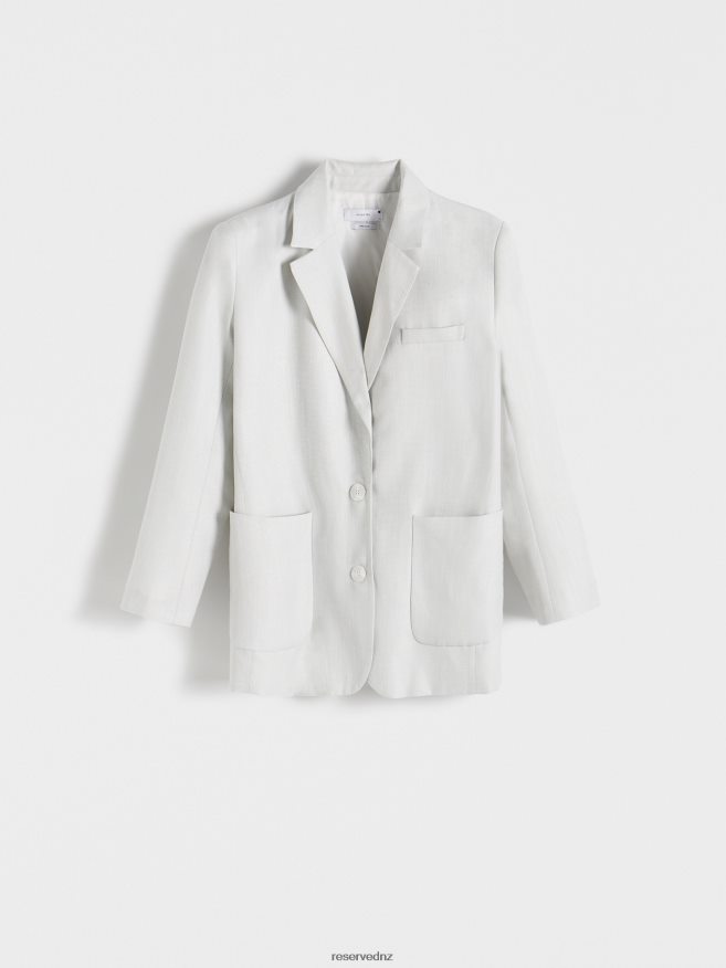 Reserved Women Single-Breasted Blazer P6H08T247 Apparel Pale Blue