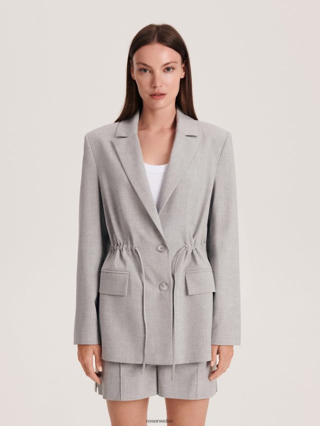 Reserved Women Single-Breasted Blazer P6H08T253 Apparel Light Grey