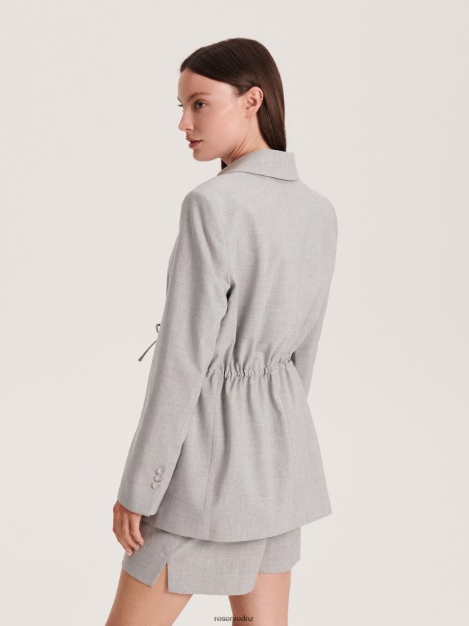 Reserved Women Single-Breasted Blazer P6H08T253 Apparel Light Grey