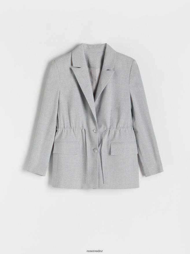 Reserved Women Single-Breasted Blazer P6H08T253 Apparel Light Grey