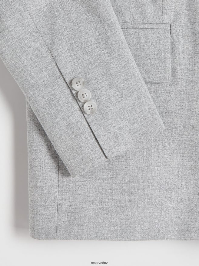 Reserved Women Single-Breasted Blazer P6H08T253 Apparel Light Grey