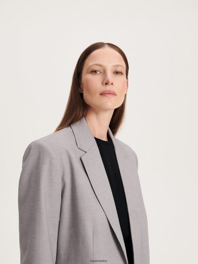 Reserved Women Single Breasted Blazer P6H08T82 Apparel Mid Grey
