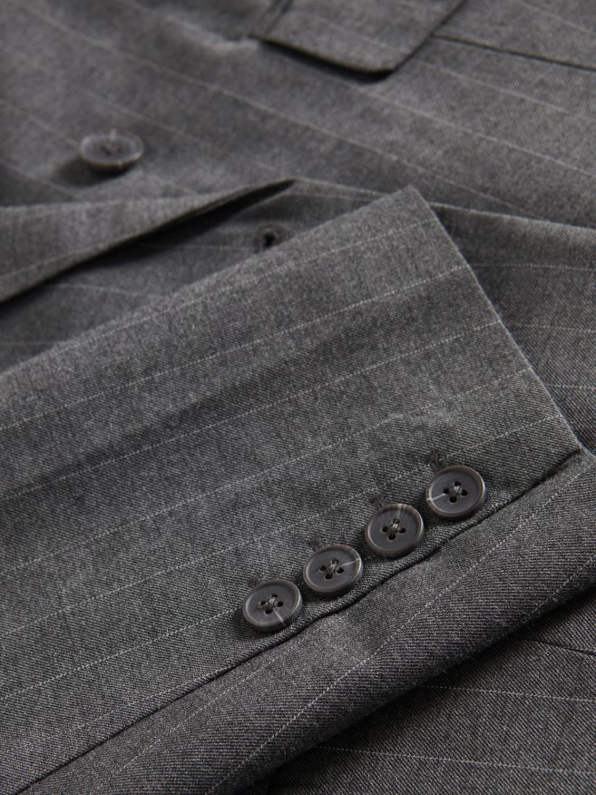 Reserved Women Stripe Blazer P6H08T254 Apparel Light Grey