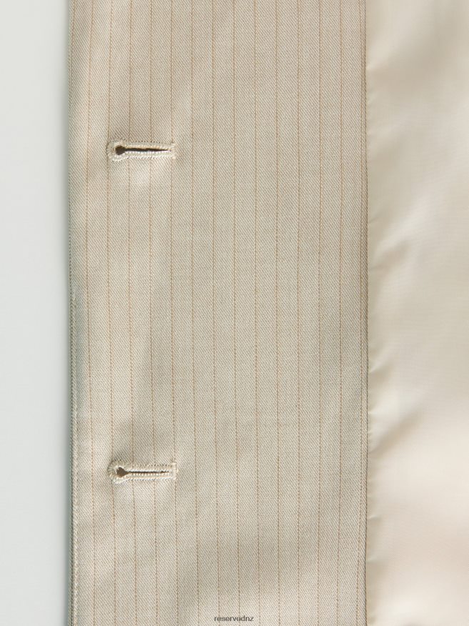 Reserved Women Stripe Blazer P6H08T259 Apparel Beige