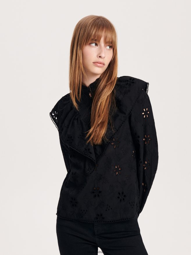 Reserved Women Blouse P6H08T25 Apparel Black