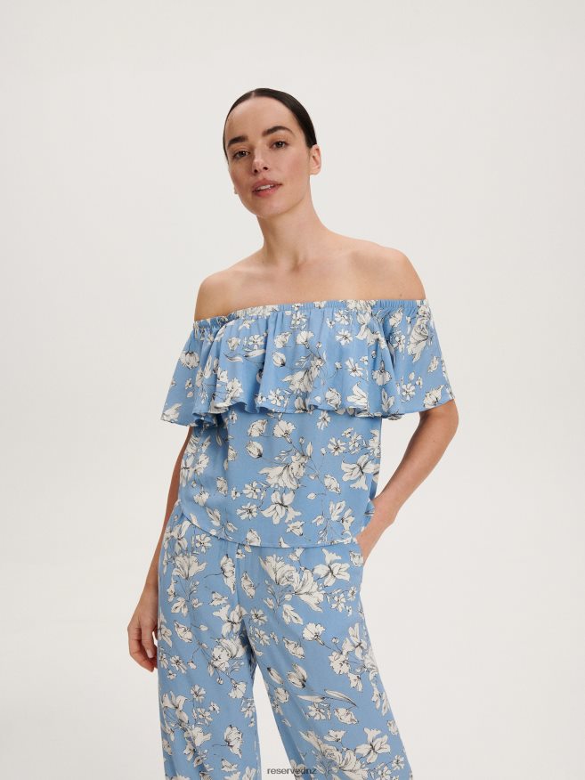 Reserved Women Blouse P6H08T364 Apparel Blue