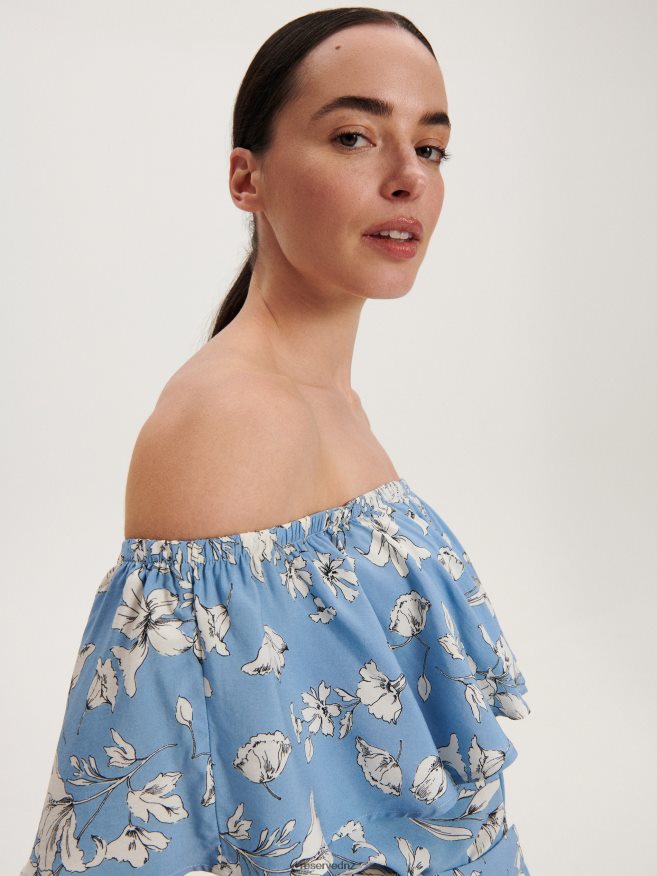 Reserved Women Blouse P6H08T364 Apparel Blue