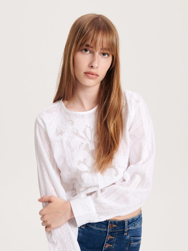 Reserved Women Blouse P6H08T93 Apparel Cream