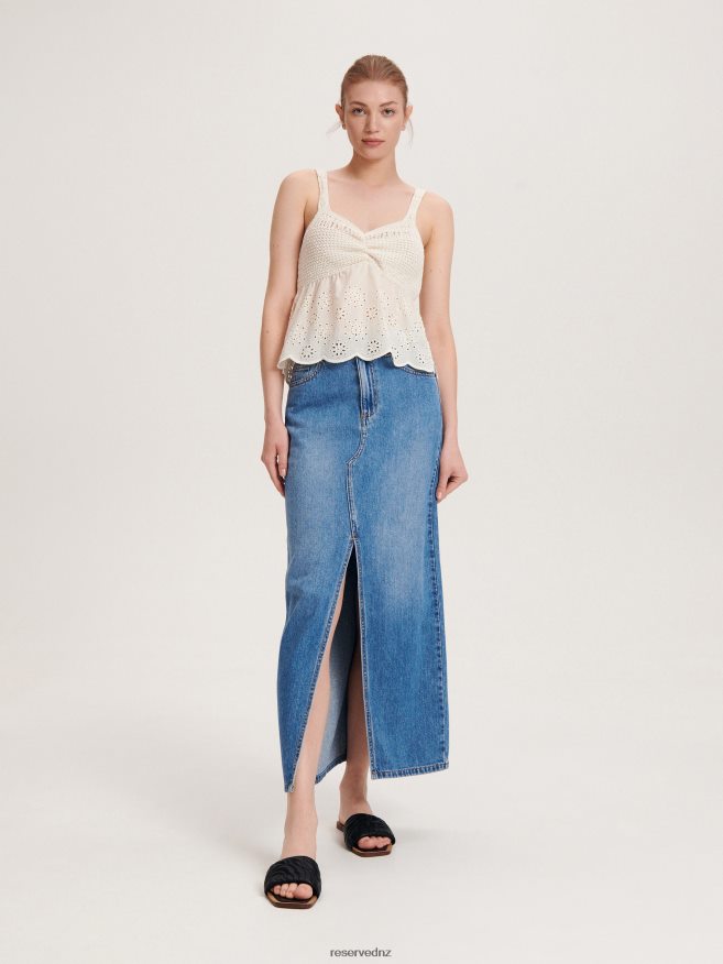 Reserved Women Blouse With Crochet Detailing P6H08T356 Apparel Nude