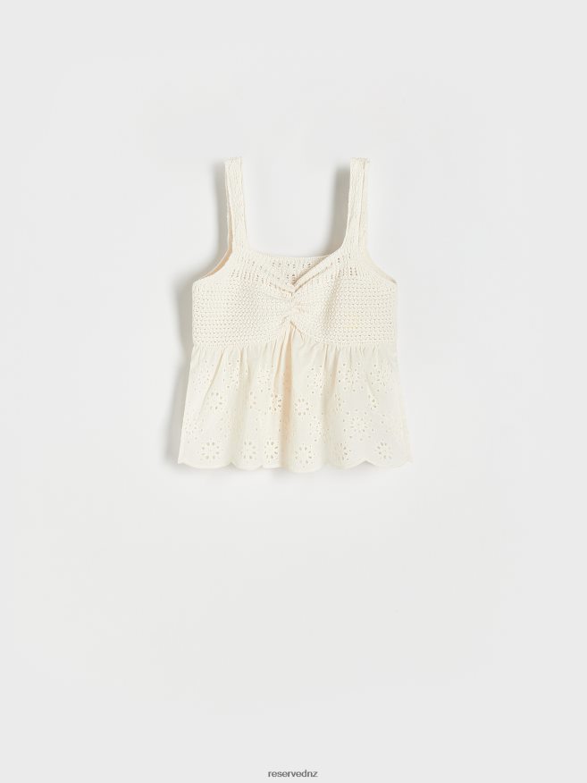 Reserved Women Blouse With Crochet Detailing P6H08T356 Apparel Nude