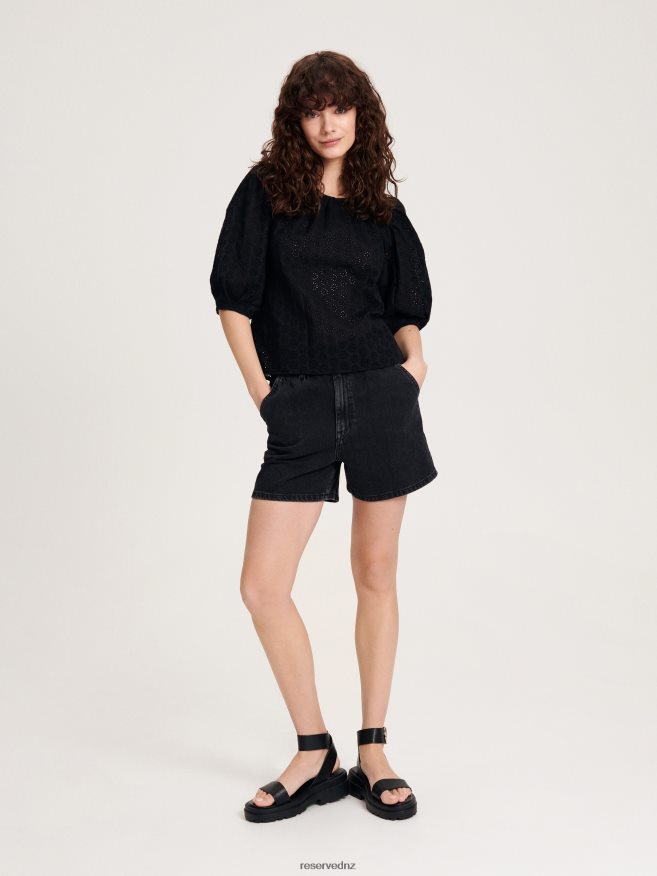 Reserved Women Blouse With Decorative Back P6H08T323 Apparel Black