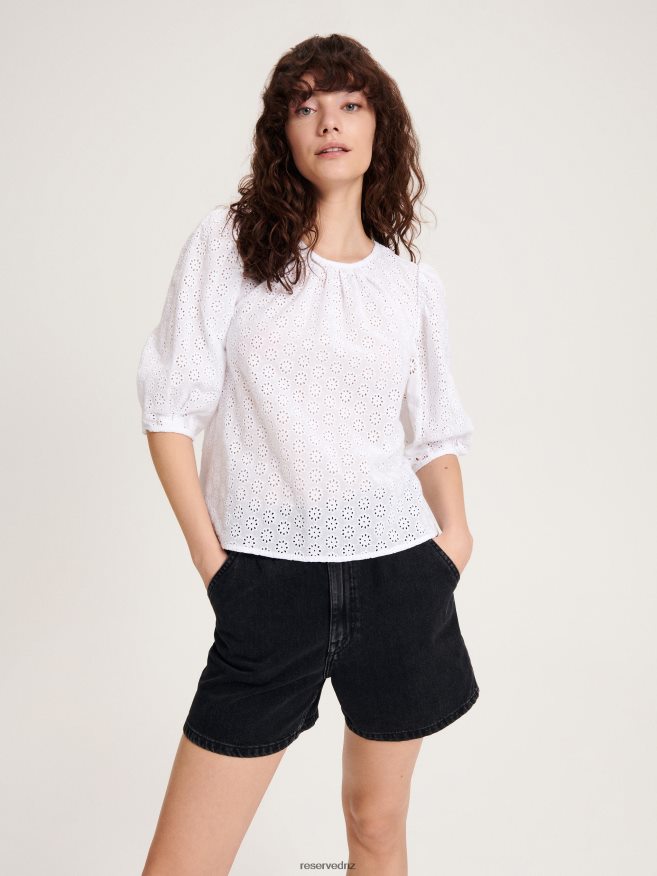 Reserved Women Blouse With Decorative Back P6H08T341 Apparel White