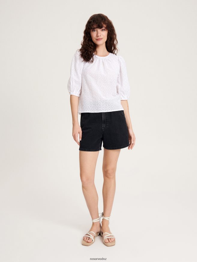 Reserved Women Blouse With Decorative Back P6H08T341 Apparel White