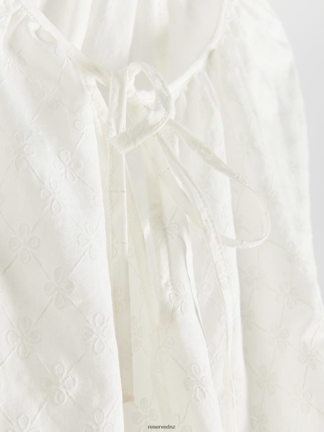 Reserved Women Blouse With Patterned Inserts P6H08T22 Apparel Cream