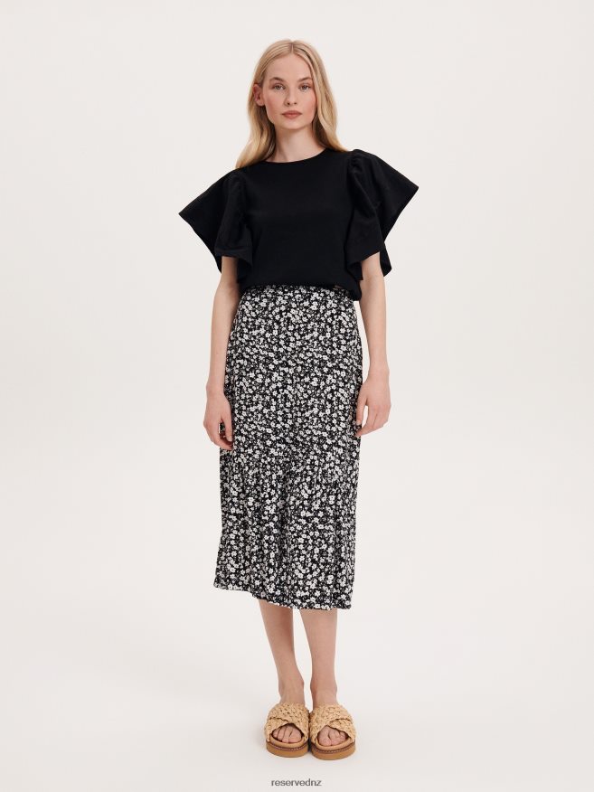 Reserved Women Cotton Blouse P6H08T475 Apparel Black