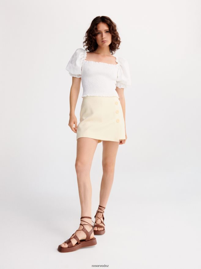 Reserved Women Cotton Rich Blouse P6H08T345 Apparel White