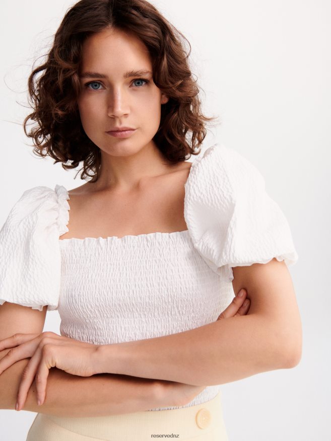 Reserved Women Cotton Rich Blouse P6H08T345 Apparel White