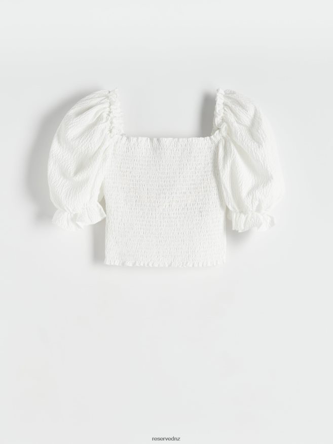 Reserved Women Cotton Rich Blouse P6H08T345 Apparel White