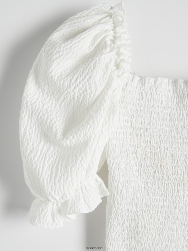 Reserved Women Cotton Rich Blouse P6H08T345 Apparel White