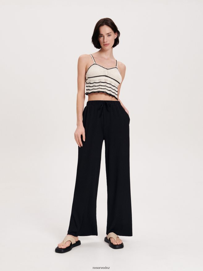 Reserved Women Crochet Jersey Blouse P6H08T351 Apparel Multicolor