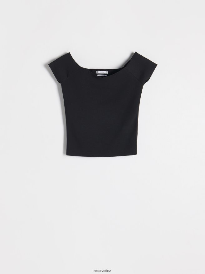 Reserved Women Fitted Blouse P6H08T122 Apparel Black