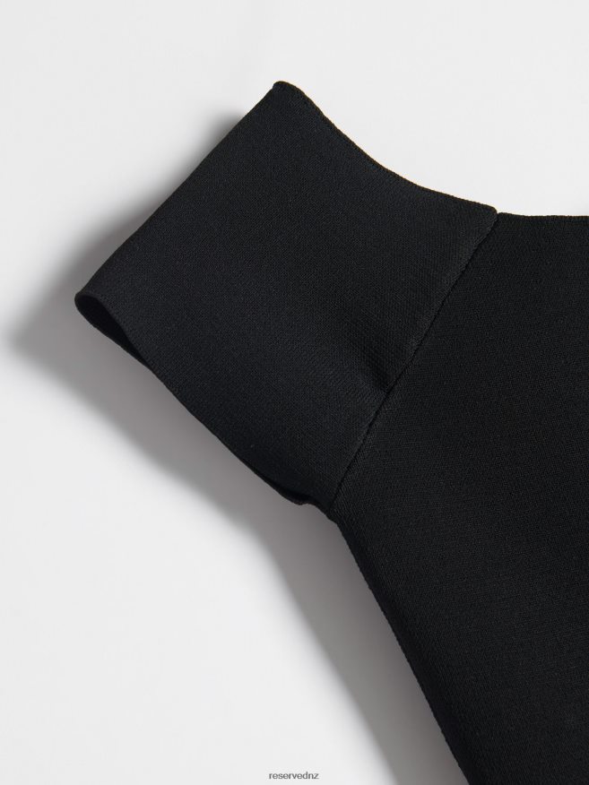 Reserved Women Fitted Blouse P6H08T122 Apparel Black