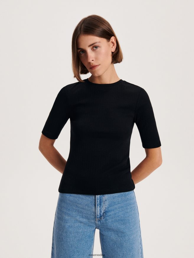 Reserved Women Jersey Blouse P6H08T373 Apparel Black