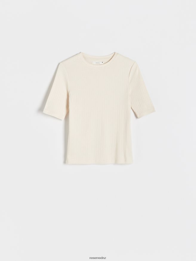 Reserved Women Jersey Blouse P6H08T384 Apparel Cream
