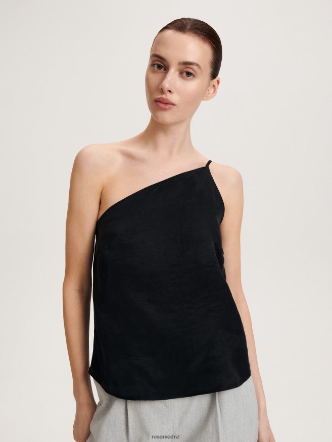Reserved Women One Shoulder Blouse P6H08T319 Apparel Black