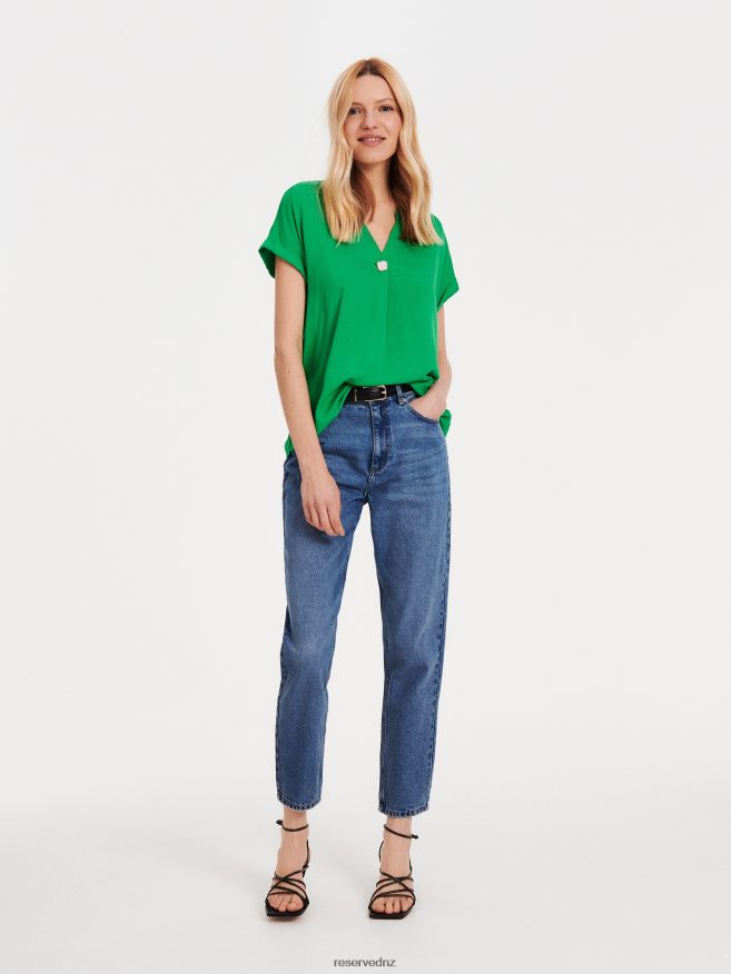 Reserved Women Viscose Blouse P6H08T313 Apparel Green