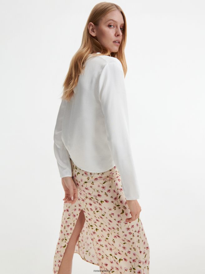 Reserved Women Viscose Blouse P6H08T352 Apparel Cream