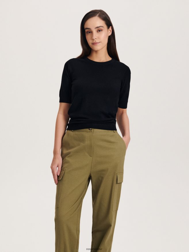 Reserved Women Viscose Rich Blouse P6H08T299 Apparel Black