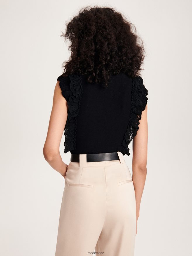 Reserved Women Viscose Rich Jersey Blouse P6H08T304 Apparel Black