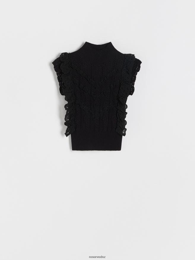 Reserved Women Viscose Rich Jersey Blouse P6H08T304 Apparel Black